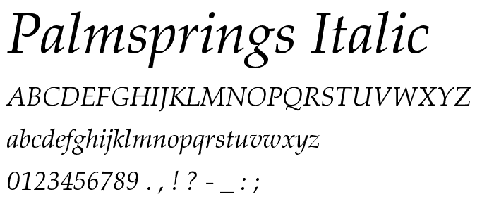 PalmSprings Italic font